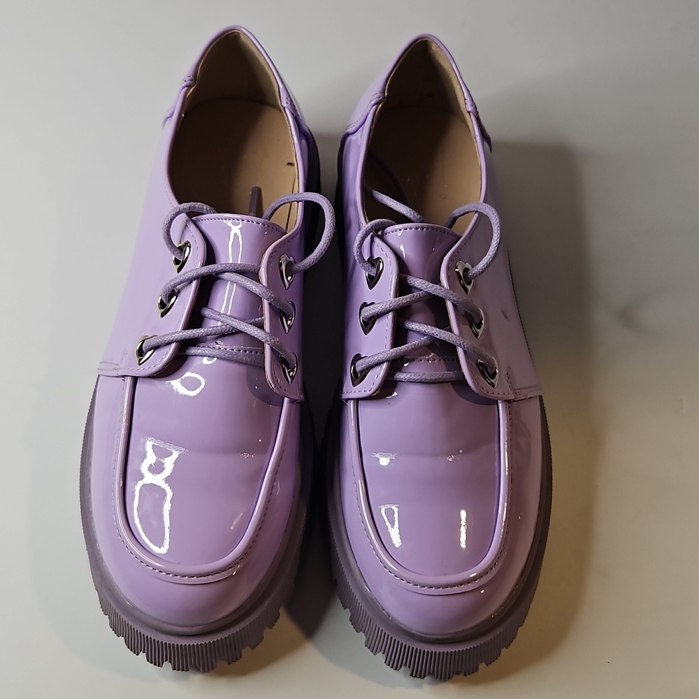 Oliva Miller Little Girls Lavender Shiny Oxford Size 5 - Picture 2 of 7